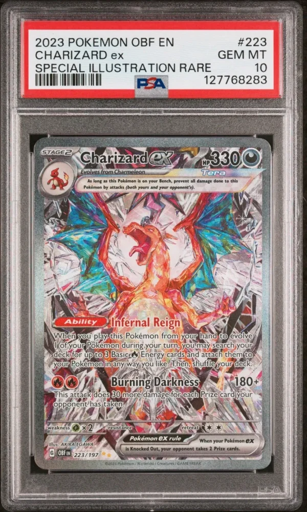 PSA 10 GEM MINT Charizard ex SIR 223:197 Obsidian Flames Pokemon 2023 PSA 10 GEM MINT Charizard ex SIR 223/197 Obsidian Flames Pokemon 2023
