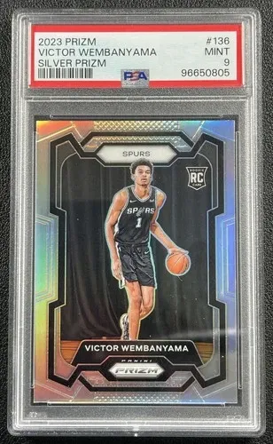 Victor Wembanyama 2023 Prizm Silver RC #136 PSA 9 Spurs Victor Wembanyama 2023 Prizm Silver RC #136 PSA 9 Spurs