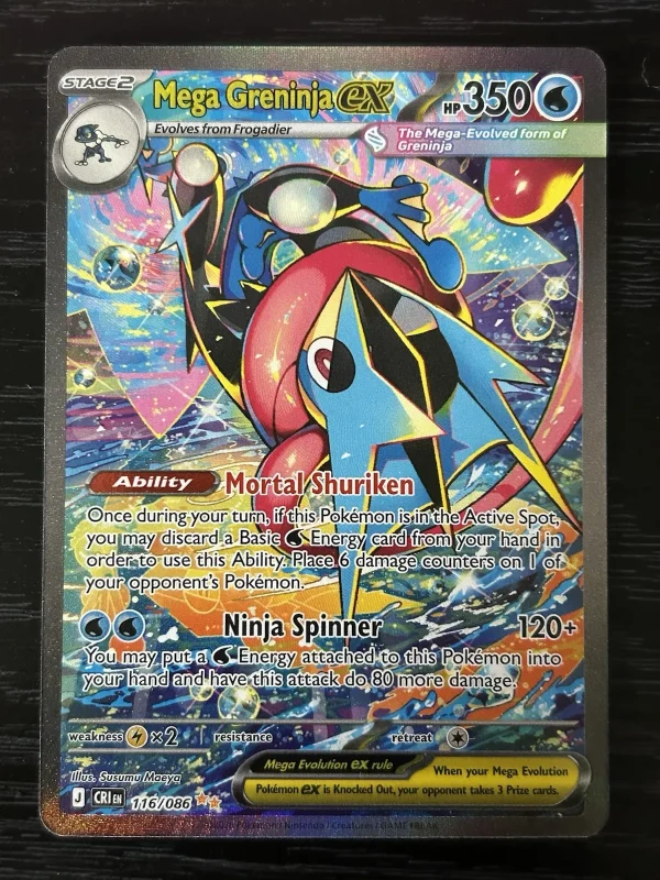 Pokemon Mega Greninja Ex Special Illustration Rare SIR 116:086 Pokemon Mega Greninja Ex Special Illustration Rare SIR 116/086